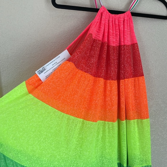 Pitusa Popsicle Colorblock Maxi Halter Top Dress Petite Size 6-14 - Picture 6 of 8
